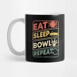 cool Bowler gifts Eat Sleep Bowl Repeat funny retro bowling Mug